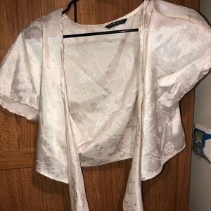 White tie up shirt size large